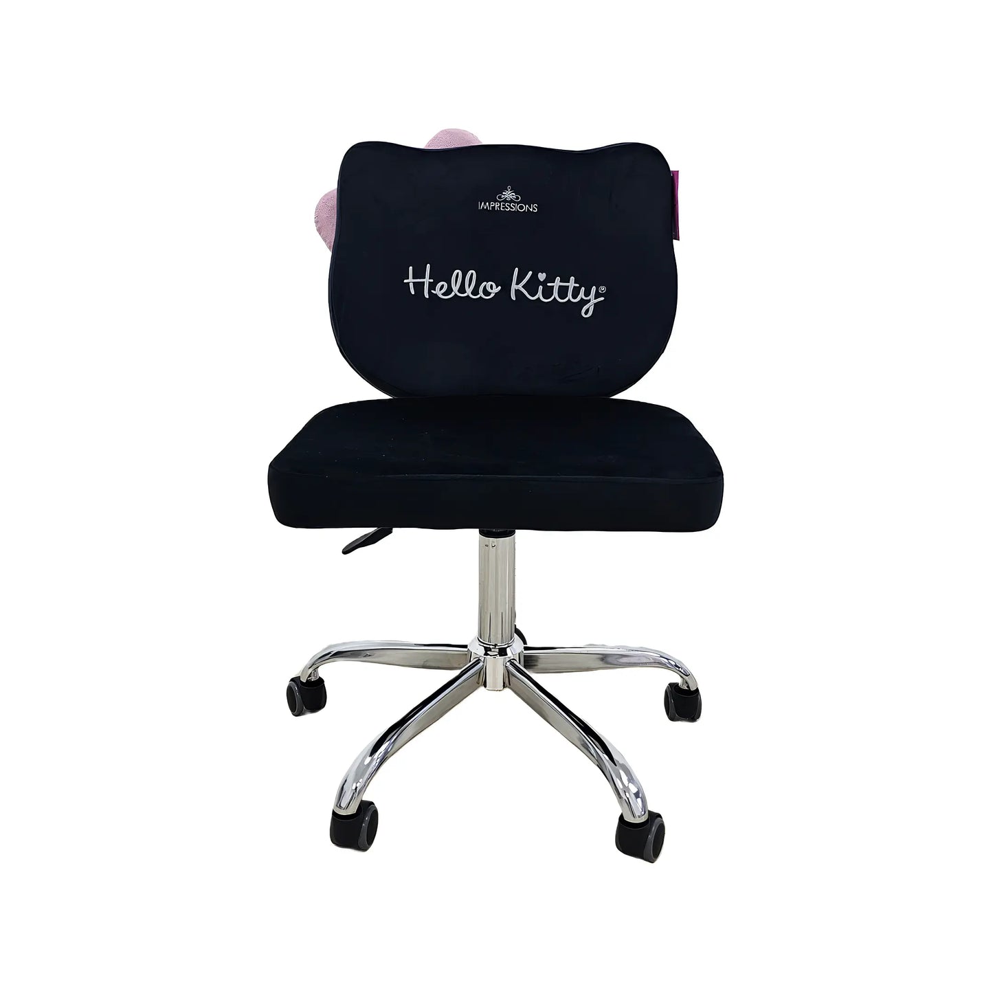 Hello Kitty® Kawaii Adjustable Swivel Vanity Chair - Black Crown Vanity