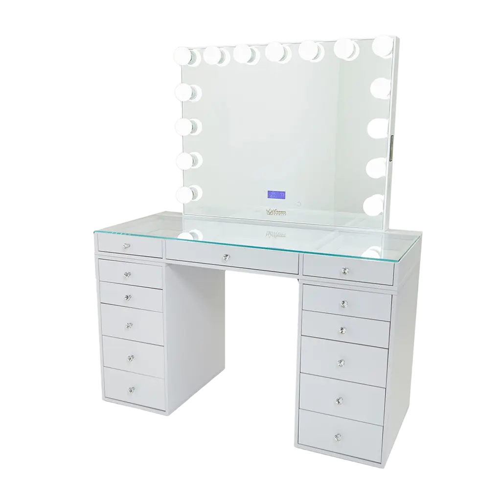 Slaystation 2.0 Hollywood Makeup Vanity - White - Crown Vanity