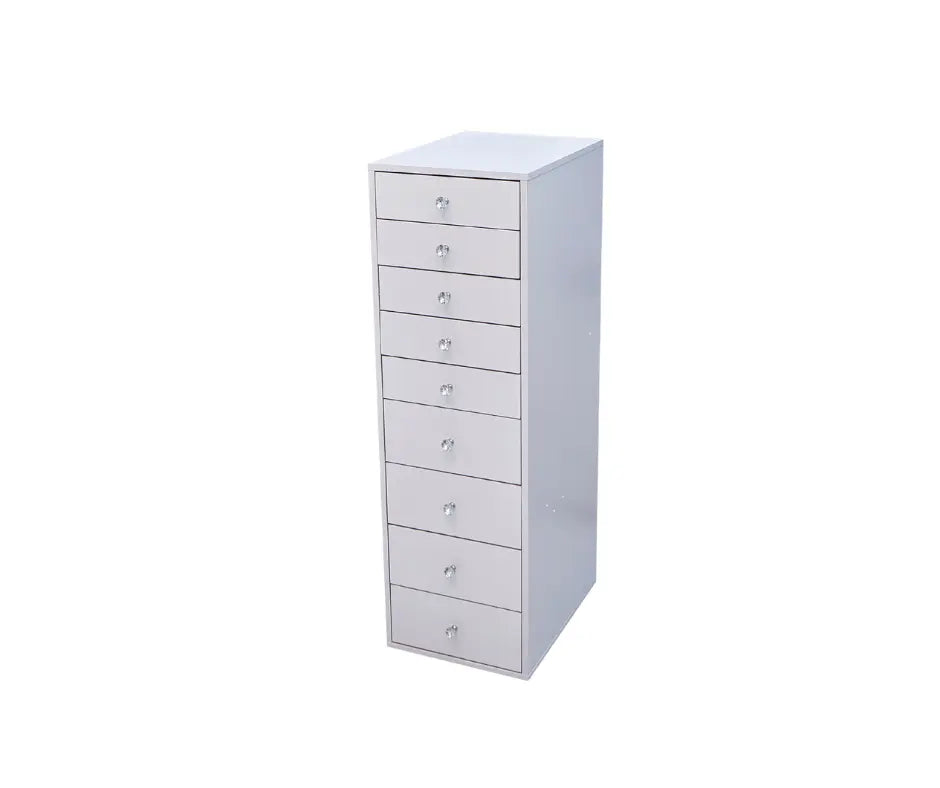 9-Drawer Makeup Vanity Storage Unit White - Crown Vanity impressions vanity