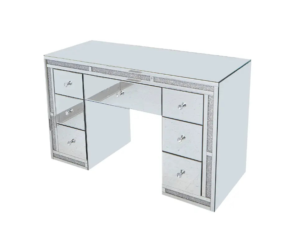 Camila Hollywood Makeup Vanity Table - Silver - Crown Vanity
