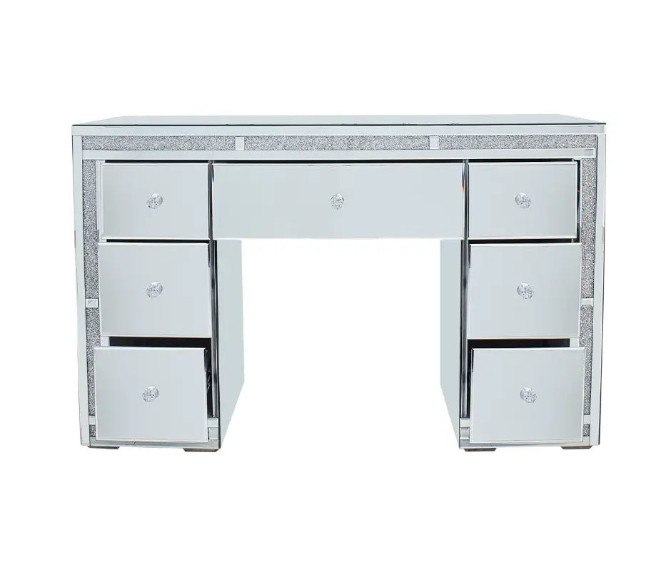 Camila Hollywood Makeup Vanity Table - Silver - Crown Vanity