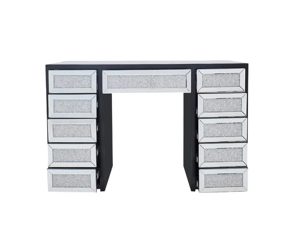 Jennifer Hollywood Makeup Vanity Table - Black - Crown Vanity