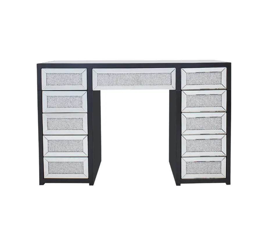 Jennifer Hollywood Makeup Vanity Table - Black - Crown Vanity