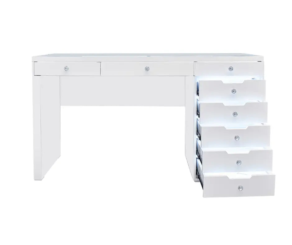 Jessica Hollywood Makeup Vanity Table - White - Crown Vanity