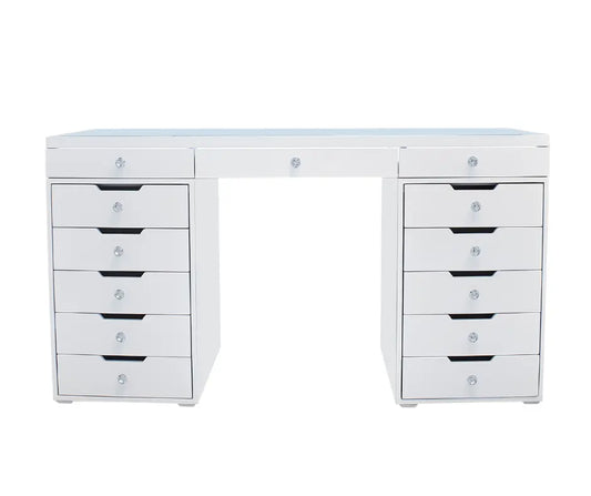 Juliette Hollywood Makeup Vanity Table - White - Crown Vanity