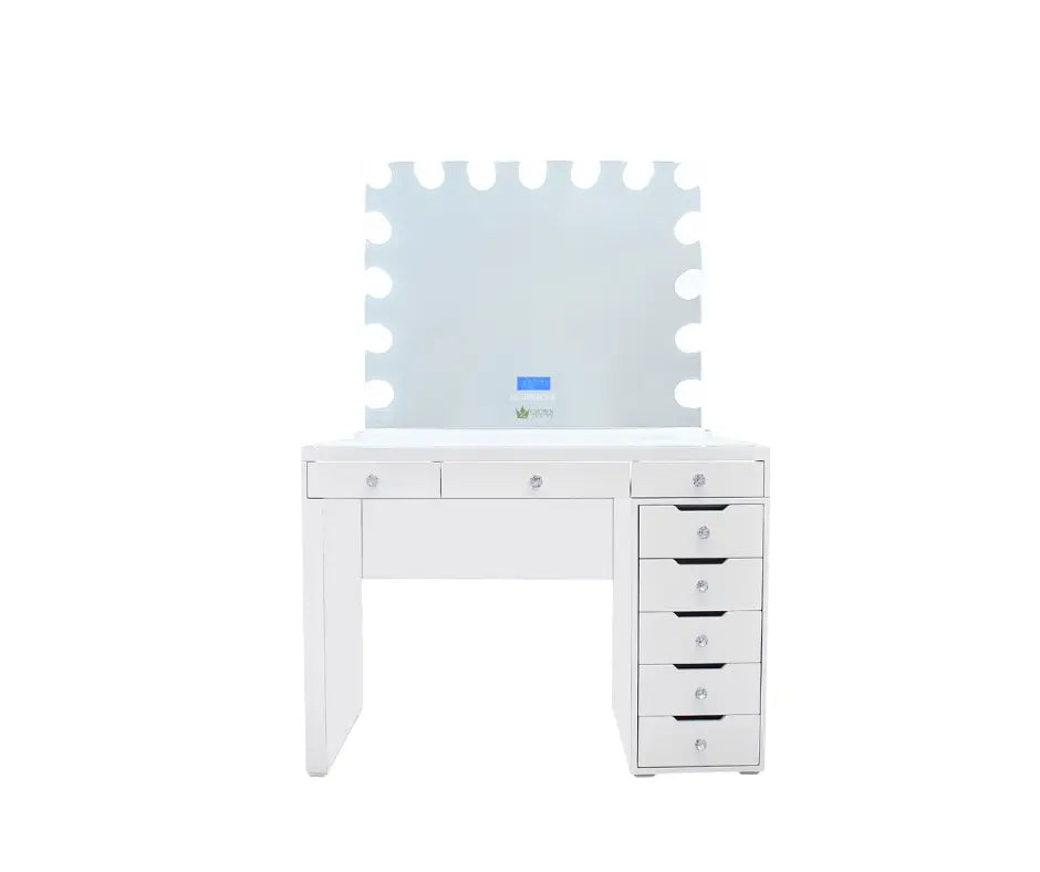 Lily Hollywood Makeup Vanity Station - White - Crown Vanity