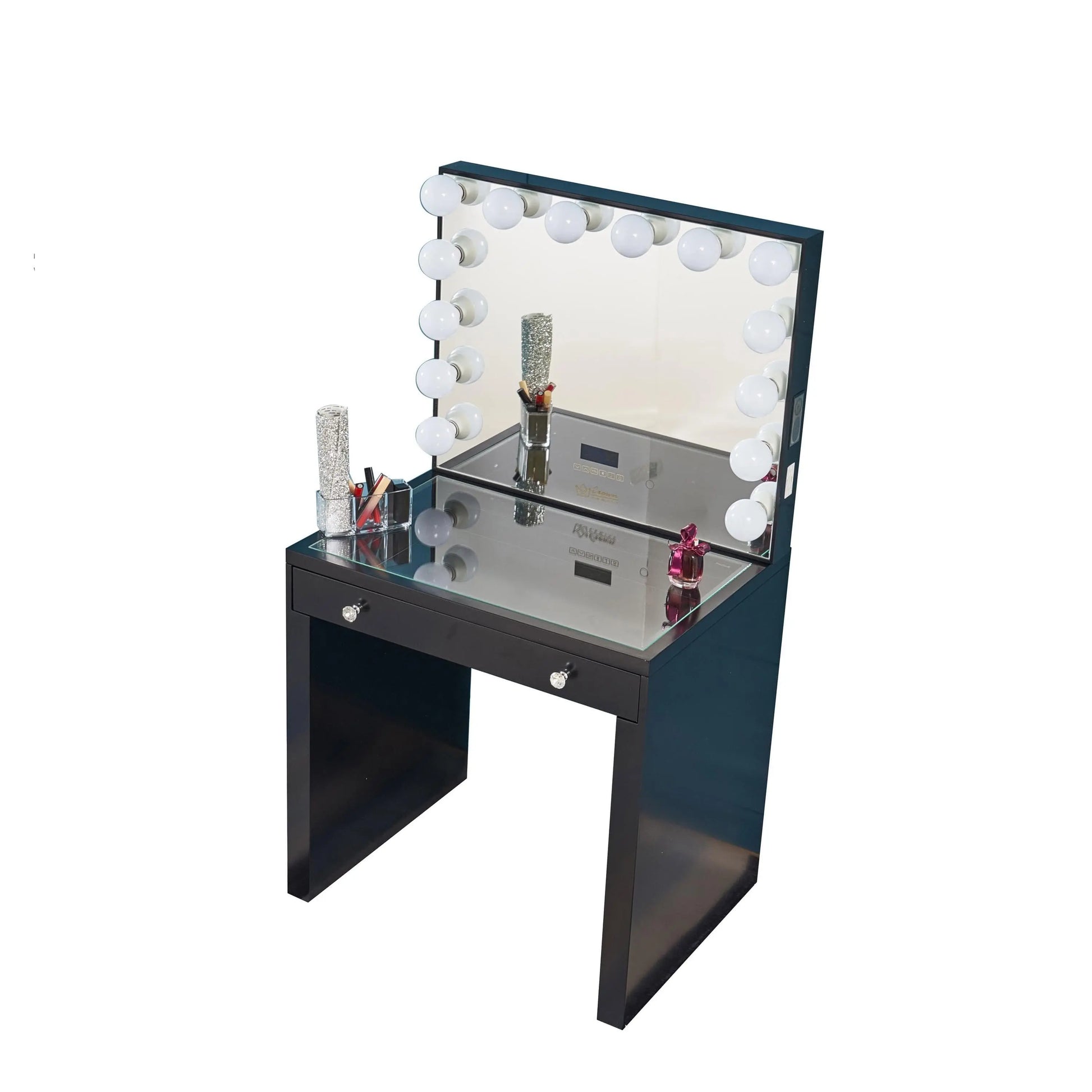 Minka Hollywood Makeup Vanity Station Mini - Black - Crown Vanity