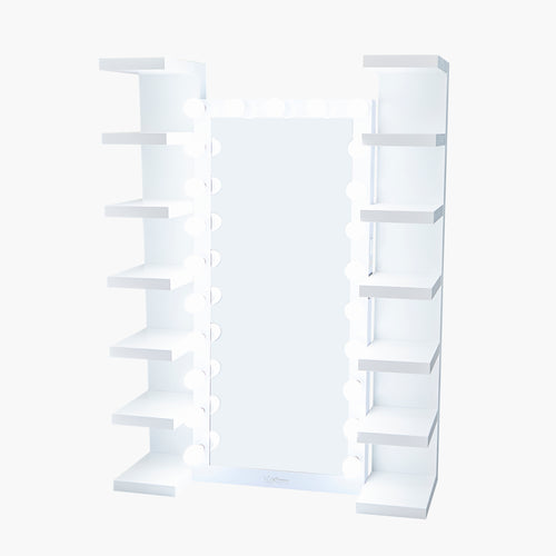 Alyssa Full-body Hollywood Mirror + Shelves