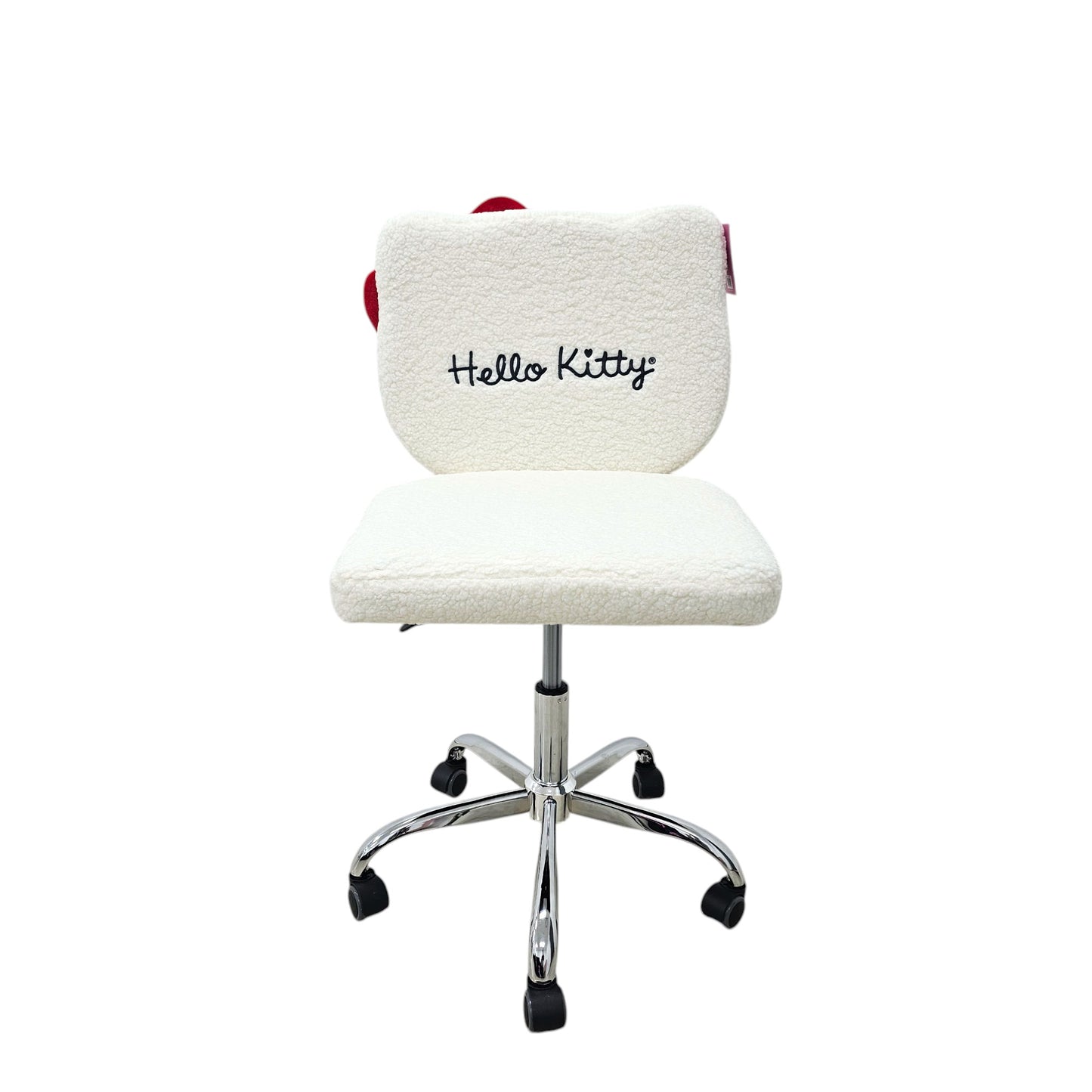 Hello Kitty® Kawaii Adjustable Swivel Vanity Chair - White Sherpa