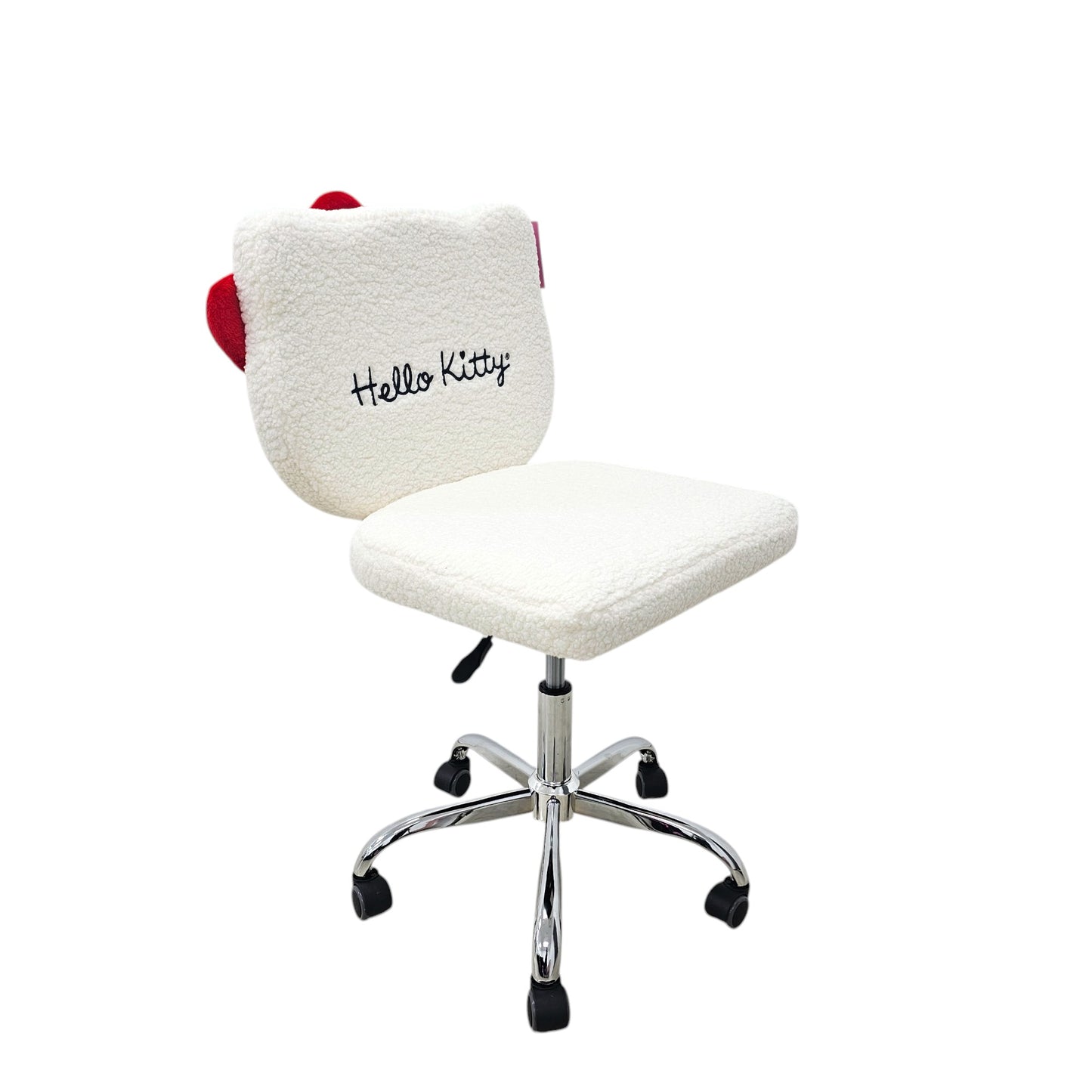 Hello Kitty® Kawaii Adjustable Swivel Vanity Chair - White Sherpa