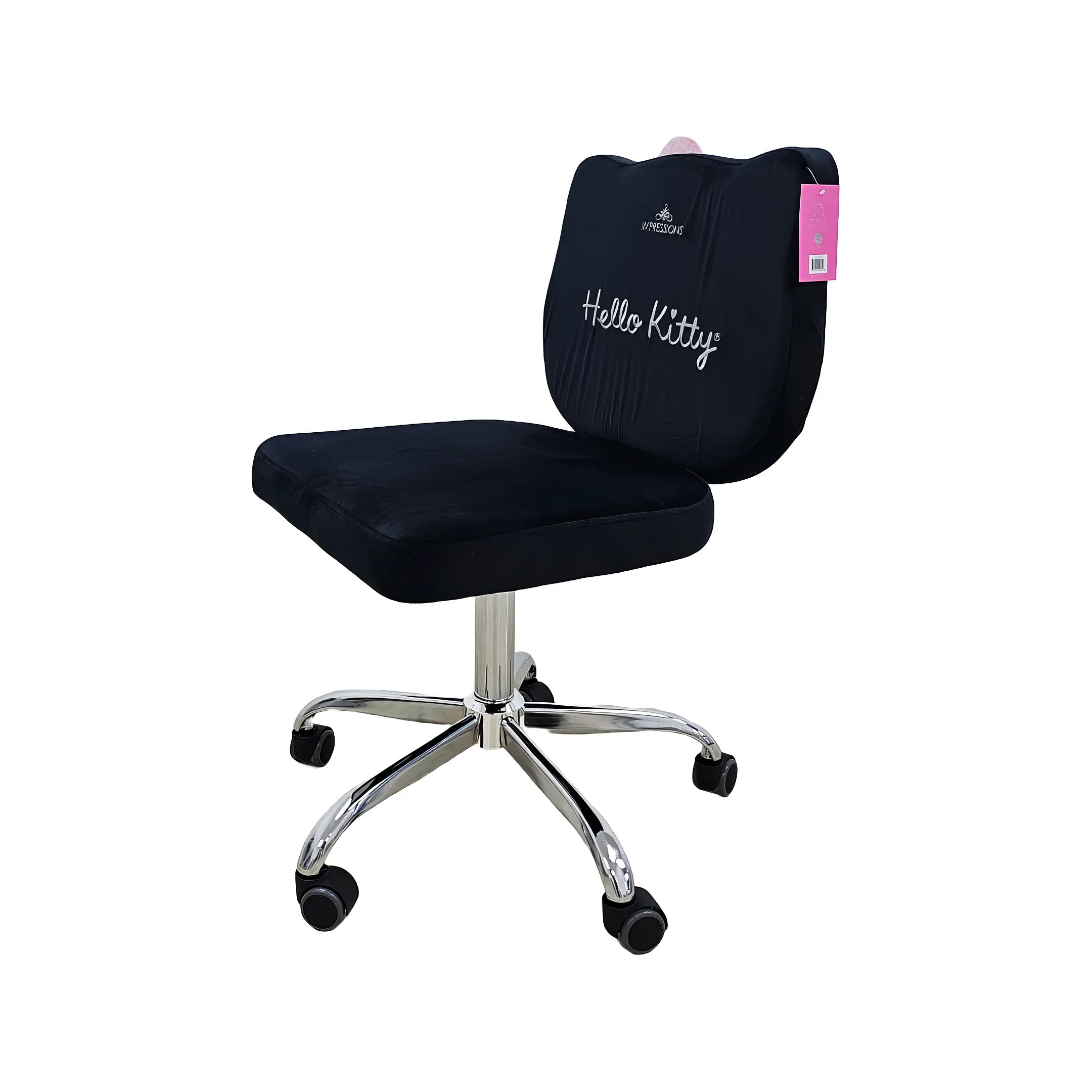 Hello Kitty® Kawaii Adjustable Swivel Vanity Chair - Black Crown Vanity