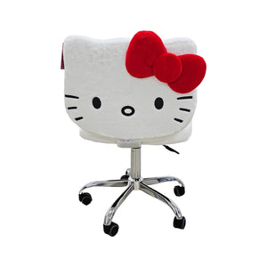 Hello Kitty® Teddy Fur Swivel Vanity Chair - Pink Crown Vanity