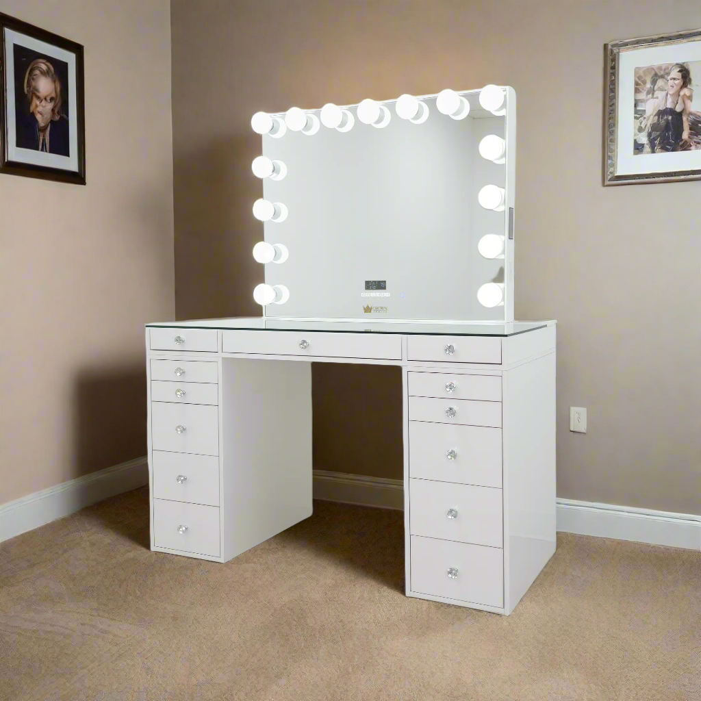 Stella Hollywood Makeup Vanity Station - White