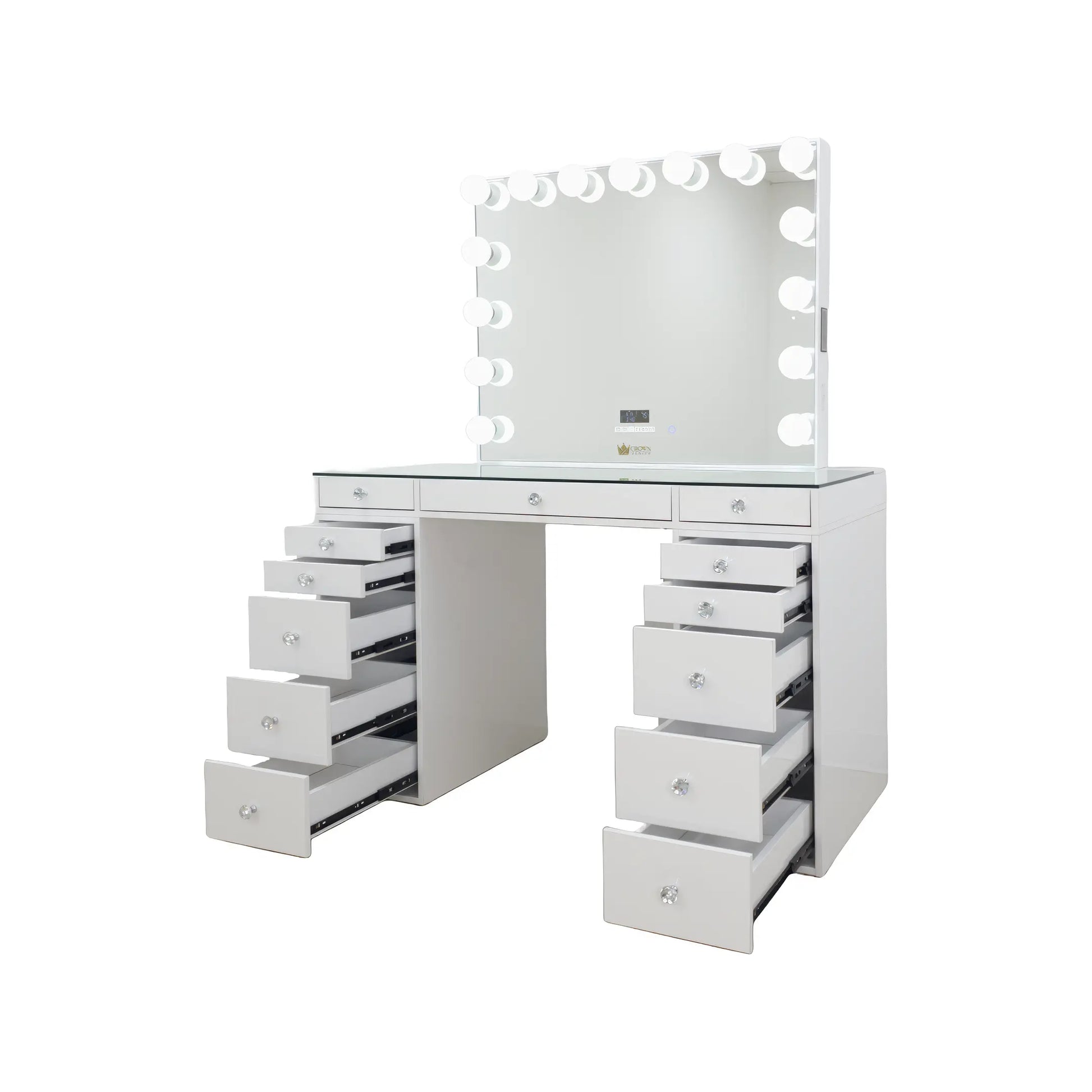 Stella Hollywood Makeup Vanity Station - White Crown Vanity