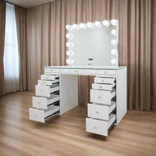 Stella Hollywood Makeup Vanity Station - White