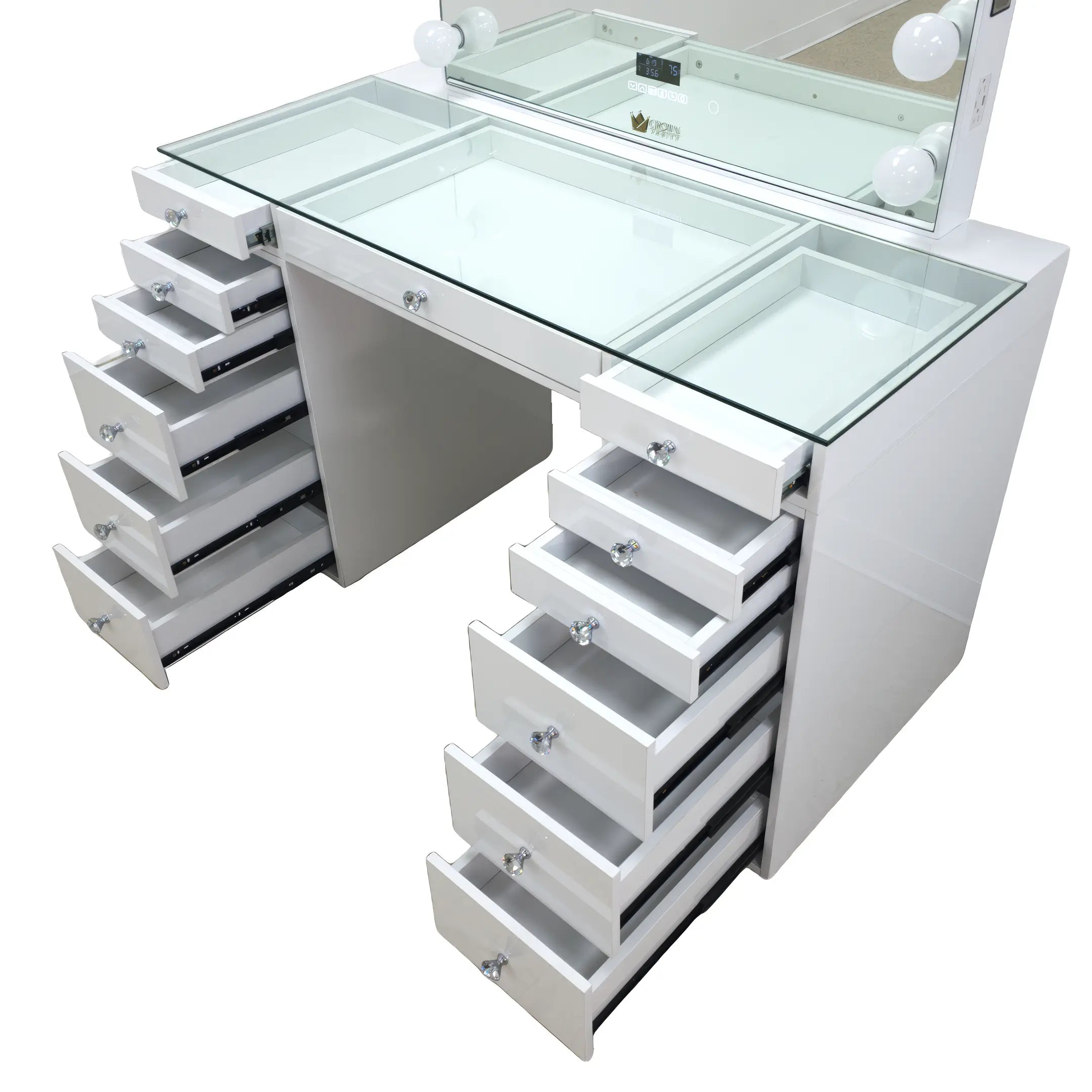 Stella Hollywood Makeup Vanity Station - White Crown Vanity