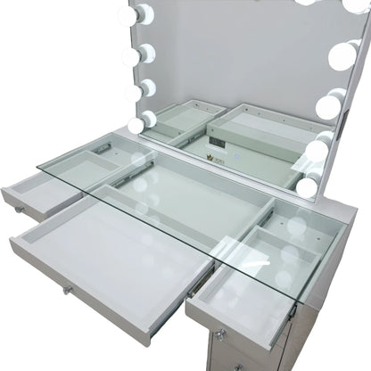 Stella Hollywood Makeup Vanity Station - White Crown Vanity