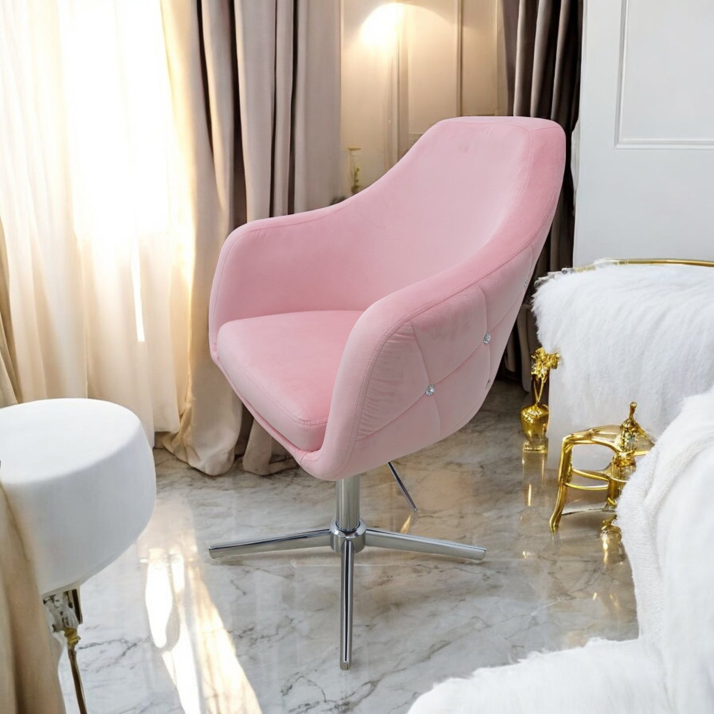 Olivia Adjustable Swivel Vanity Chair - 3 Colors