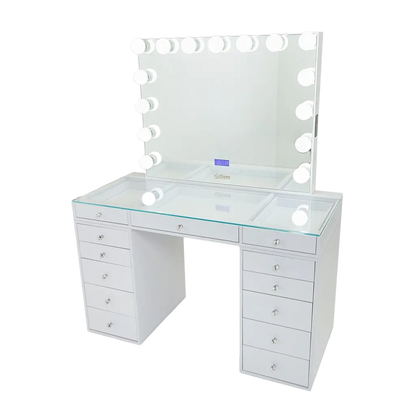 Slaystation 2.0 Hollywood Makeup Vanity - White - Crown Vanity 