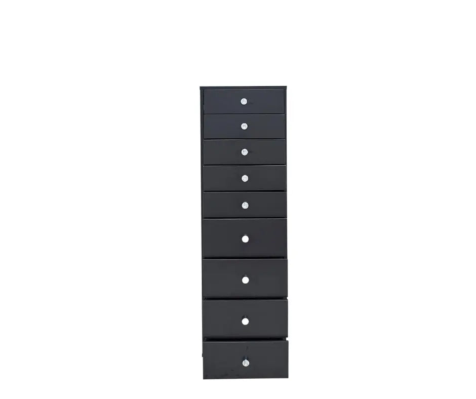 9-Drawer Makeup Vanity Storage Unit Black CrownVanity