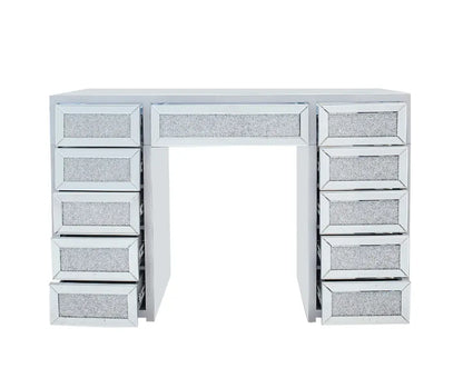 Adele Hollywood Makeup Vanity Table - White - Crown Vanity 