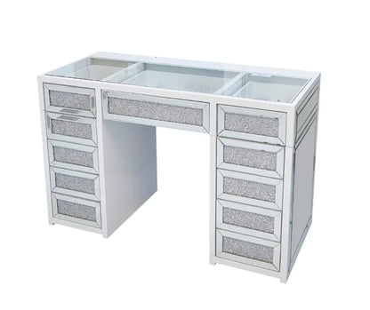 Adele Hollywood Makeup Vanity Table - White - Crown Vanity 