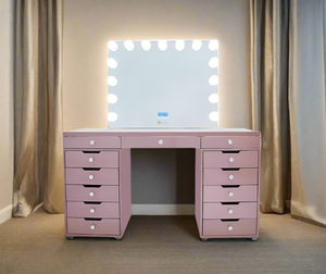 Beyonce “Pink Panther” Hollywood Makeup Vanity Station - Rose Gold finsh - Crown Vanity 