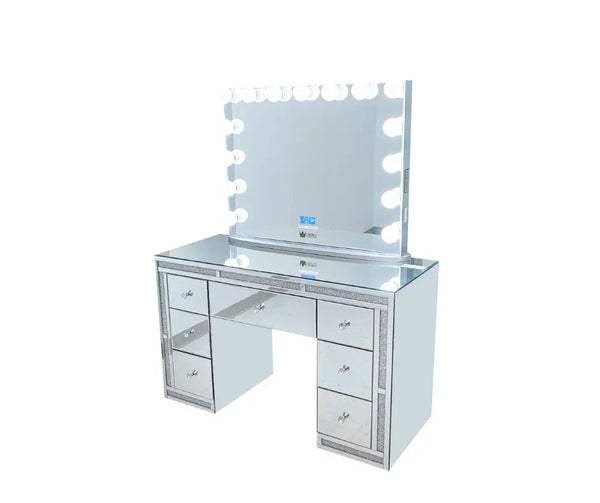 Camila Hollywood Makeup Vanity Station Silver CrownVanity
