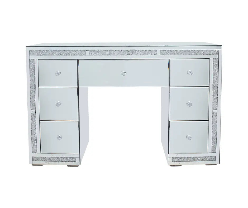 Camila Hollywood Makeup Vanity Table - Silver - Crown Vanity 