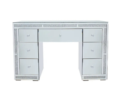 Camila Hollywood Makeup Vanity Table - Silver - Crown Vanity 