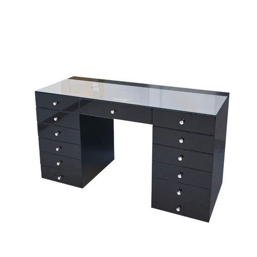 Esmeralda Vanity Table Black - Crown Vanity impressions vanity