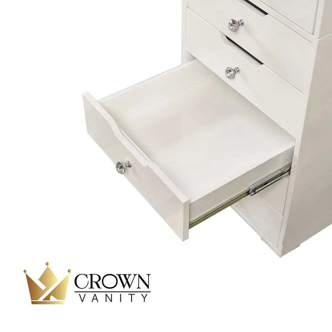 Jessica Hollywood Makeup Vanity Station - White - Crown Vanity 