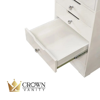 Jessica Hollywood Makeup Vanity Station - White - Crown Vanity 