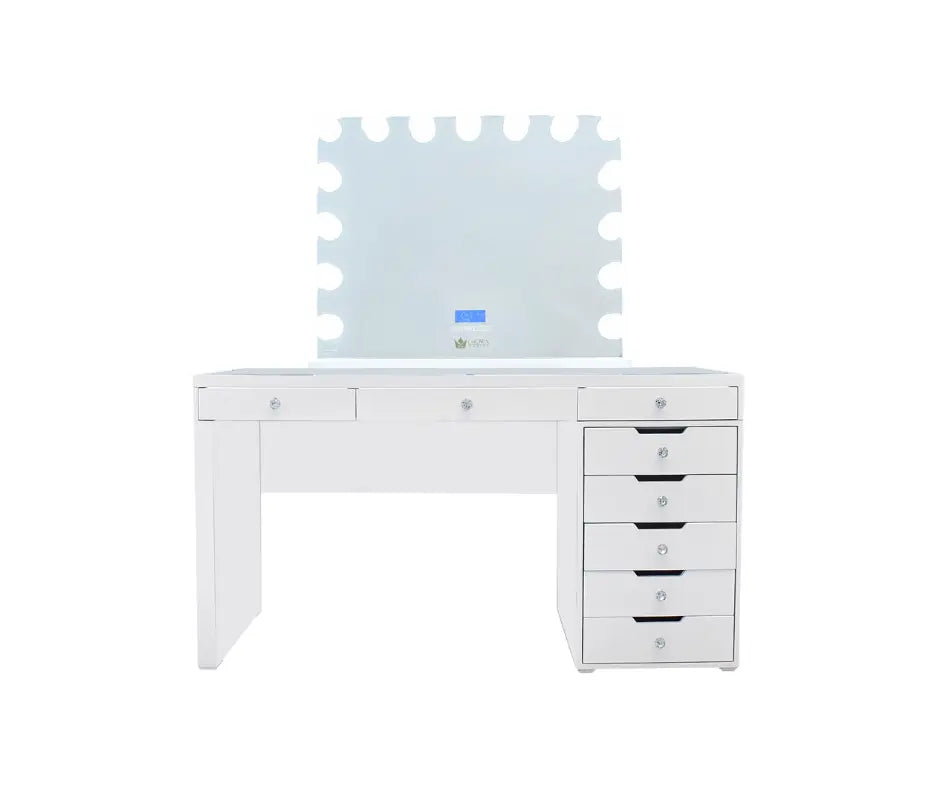 Jessica Hollywood Makeup Vanity Station - White - Crown Vanity 