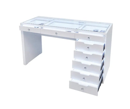 Jessica Hollywood Makeup Vanity Table - White - Crown Vanity 