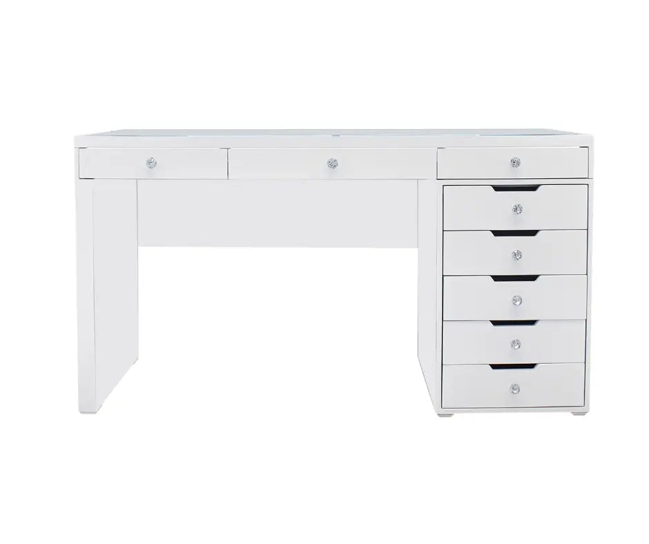 Jessica Hollywood Makeup Vanity Table - White - Crown Vanity 