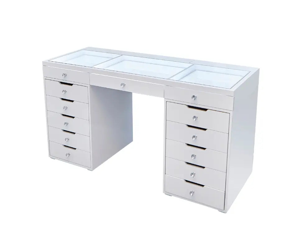 Juliette Hollywood Makeup Vanity Table - White - Crown Vanity 