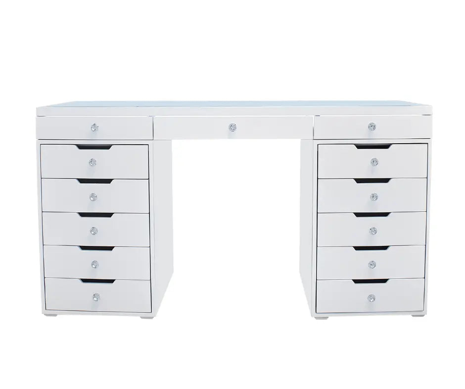 Juliette Hollywood Makeup Vanity Table - White - Crown Vanity 