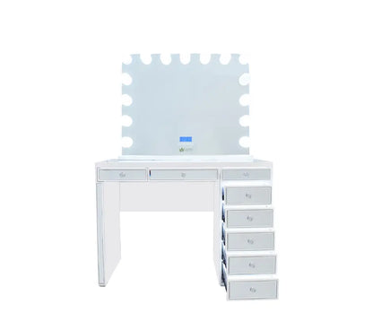 Kelly Hollywood Makeup Vanity Station - White - Crown Vanity 