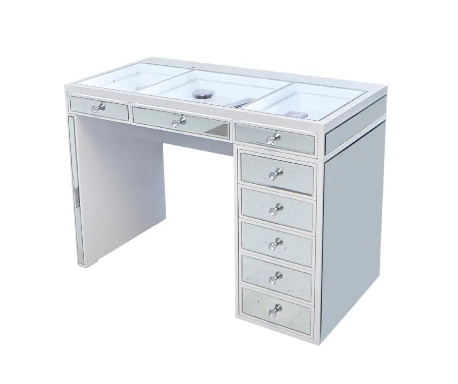 Elegant Kelly White Table Vanity by Crown Vanity Elegant Kelly White Table Vanity by Crown Vanity