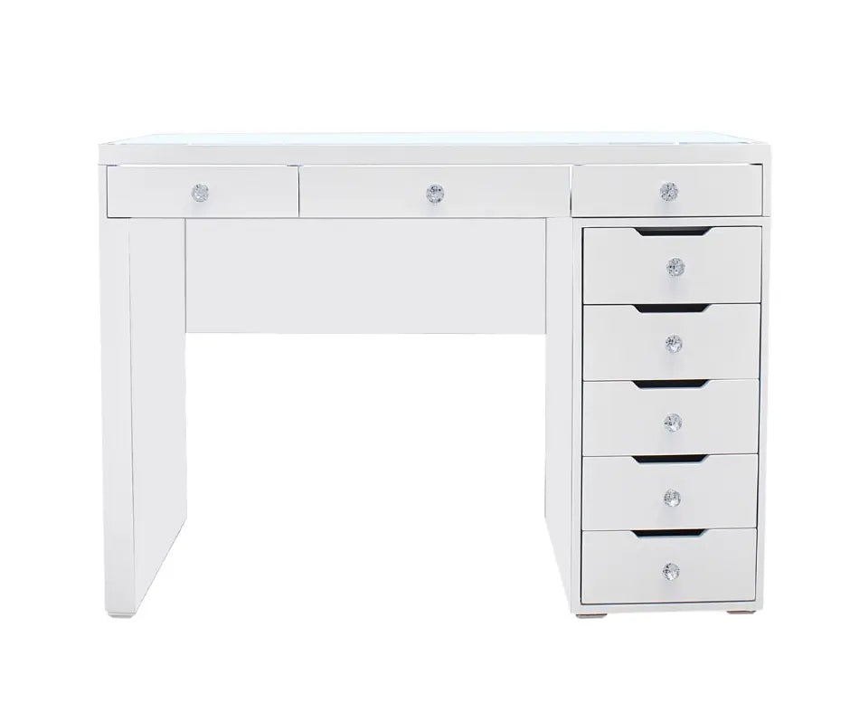 Lily Hollywood Makeup Vanity Table - White - Crown Vanity 