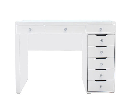 Lily Hollywood Makeup Vanity Table - White - Crown Vanity 