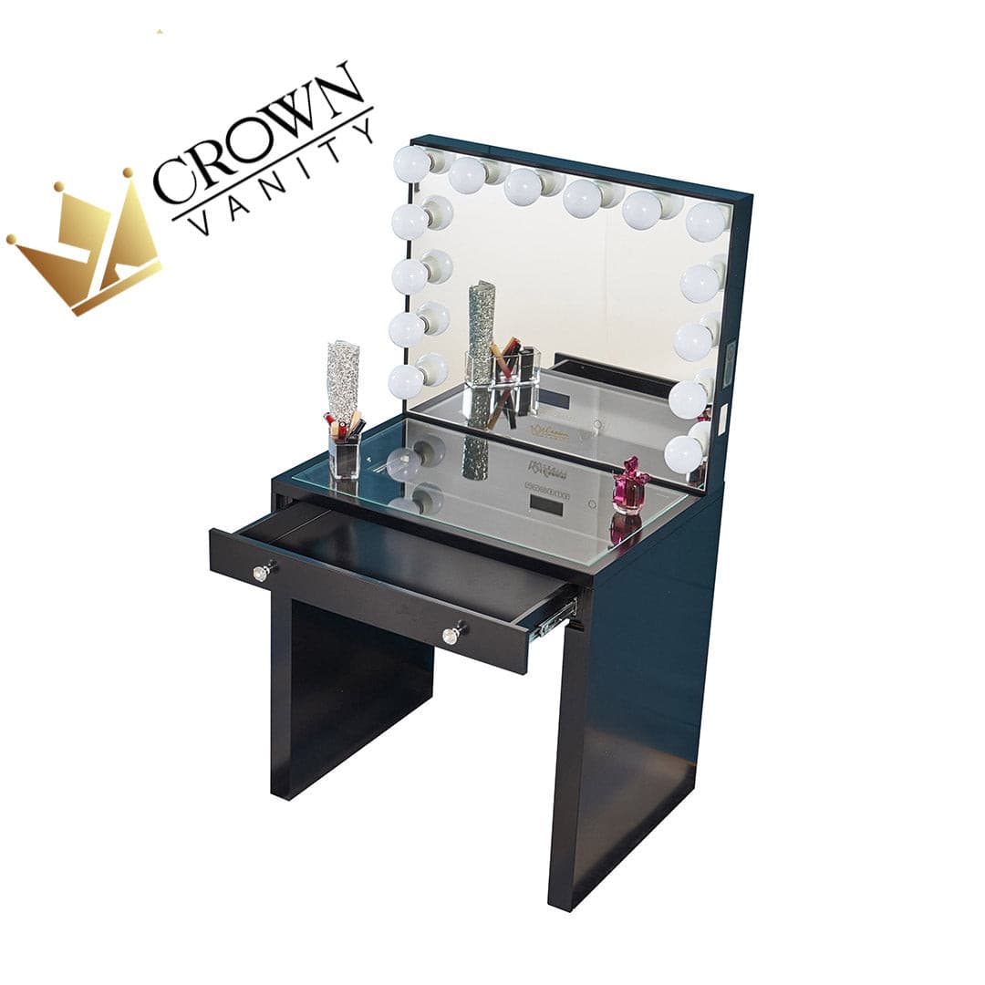Minka Hollywood Makeup Vanity Station Mini Black CrownVanity