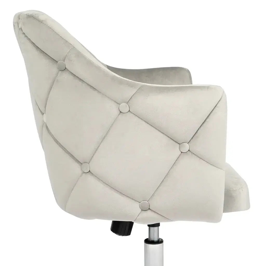 PEARL TUFTED VANITY CHAIR CrownVanity