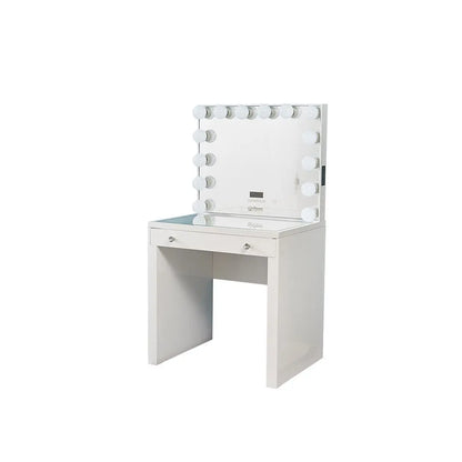 Selma Hollywood Makeup Vanity Station Mini - White - Crown Vanity 