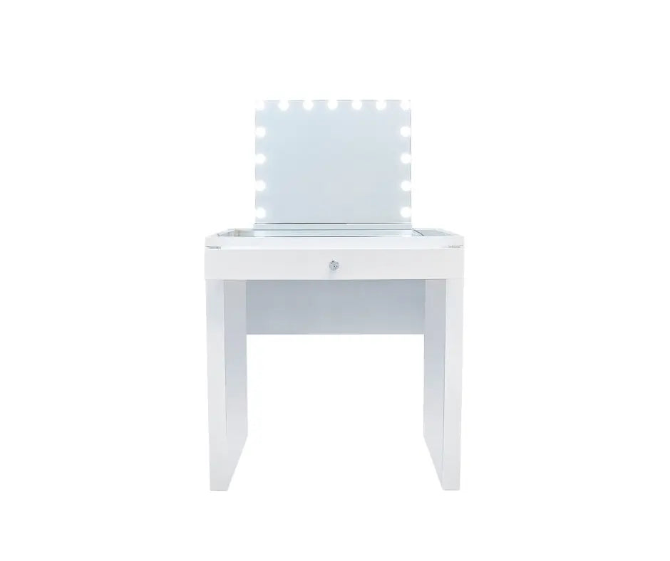 Selma Hollywood Makeup Vanity Station Mini - White - Crown Vanity 