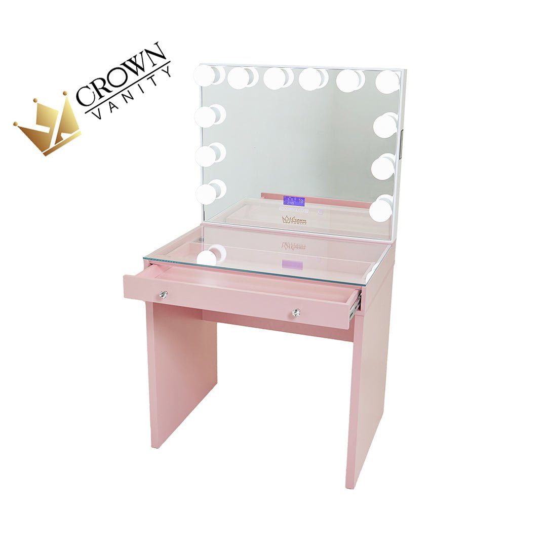 SlayStation Mini Table With Bluetooth Mirror CrownVanity